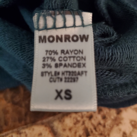 Monrow Super Soft Hoodie Abyss Green XS NWOT - Picture 5 of 5